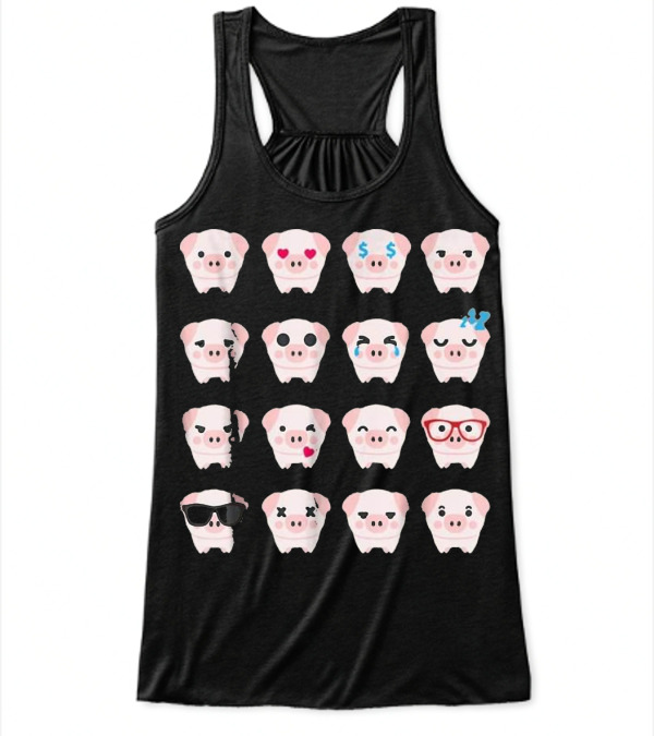 Pig Emoji pig lover gifts Flowy Tank Top Pig Emoji pig lover gifts Flowy Tank Top