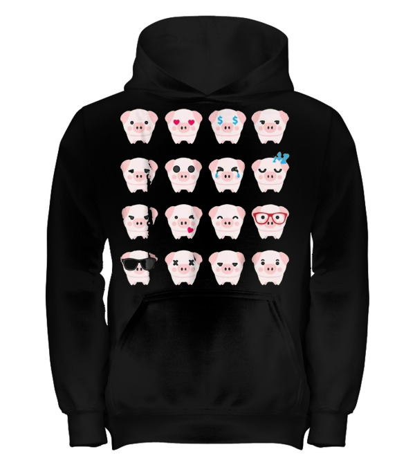 Pig Emoji pig lover gifts Kids Hoodie Pig Emoji pig lover gifts Kids Hoodie