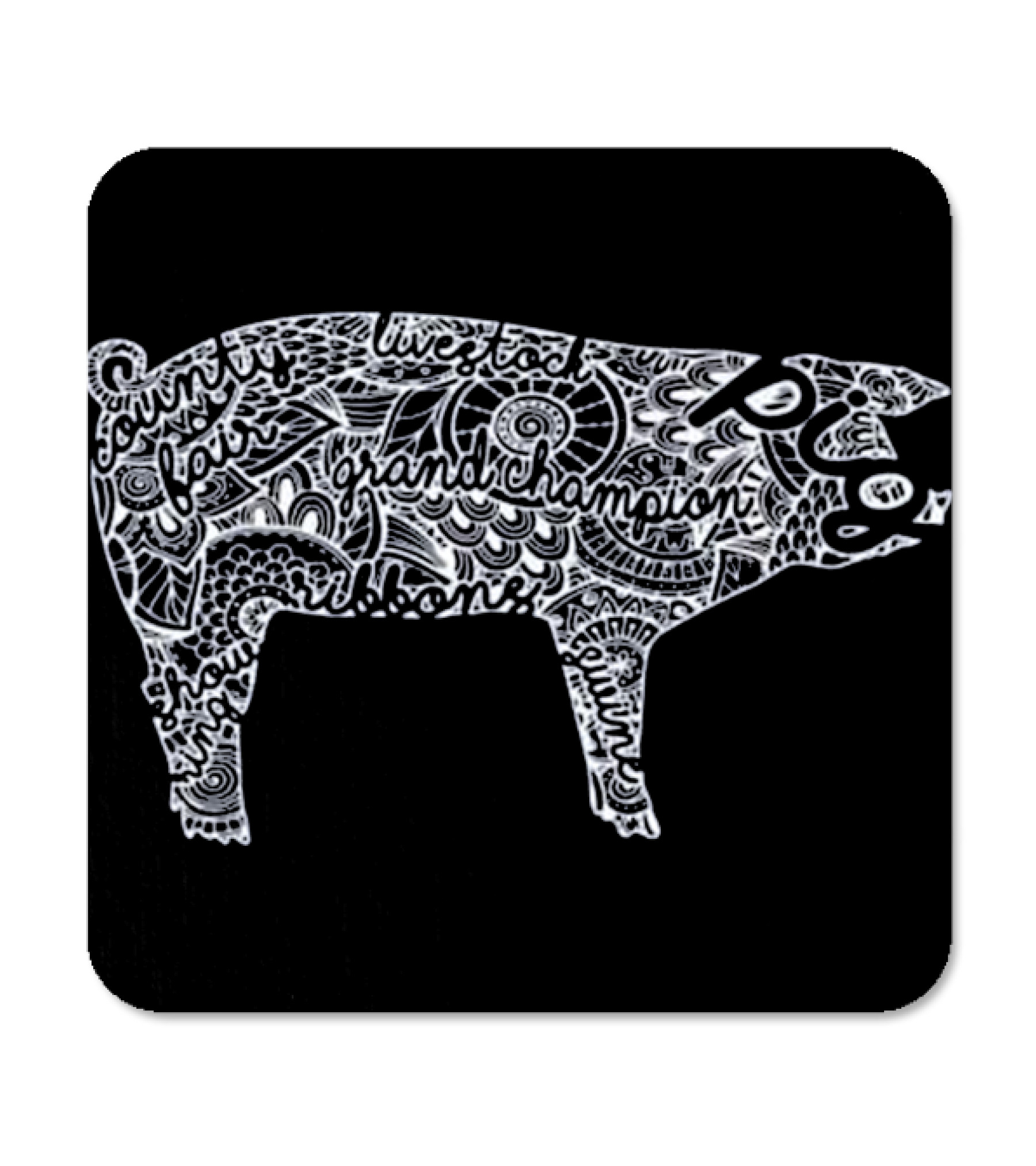 Pig Livestock Show Mandala - Swin Coaster