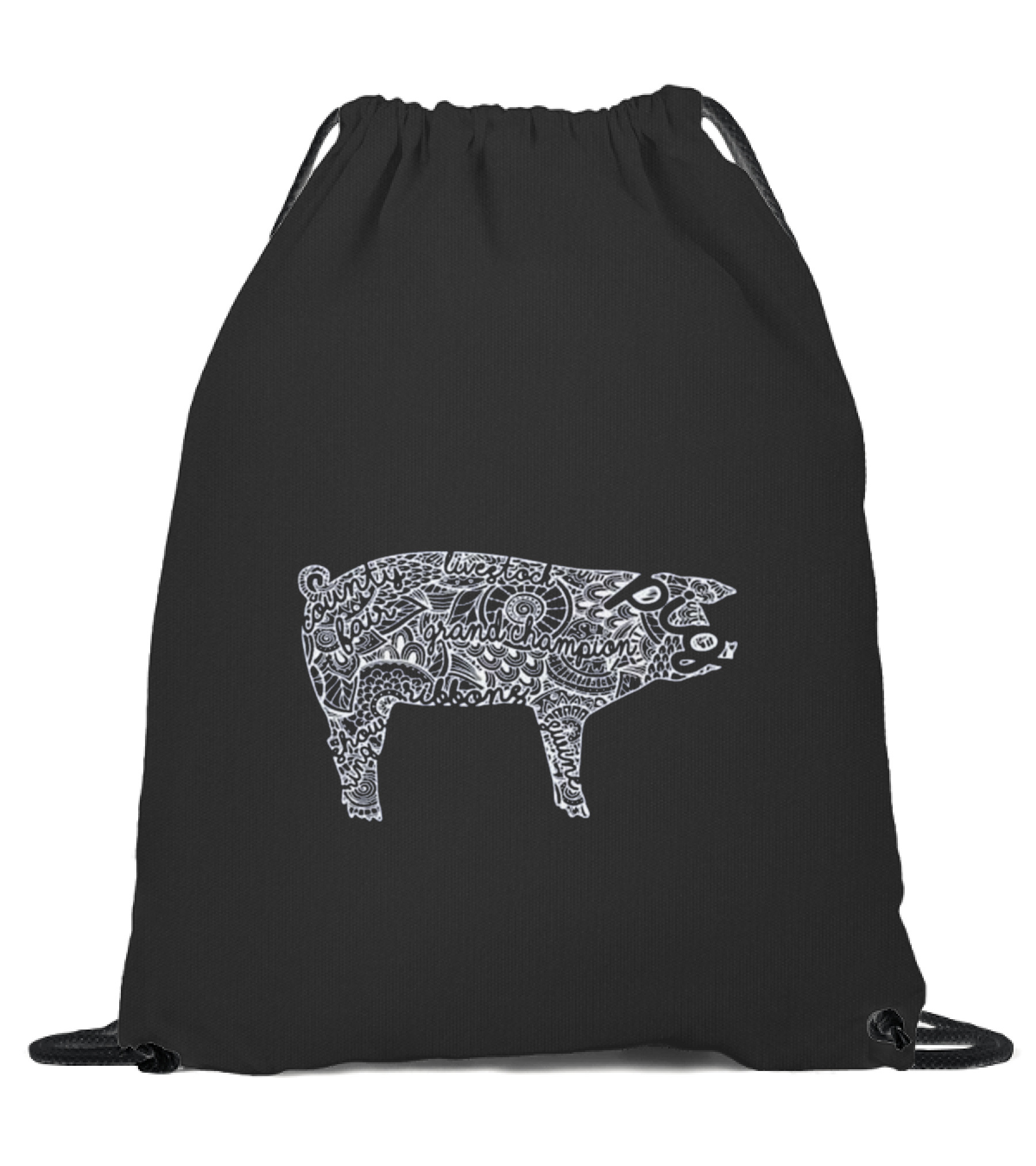 Pig Livestock Show Mandala - Swin Drawstring Bag