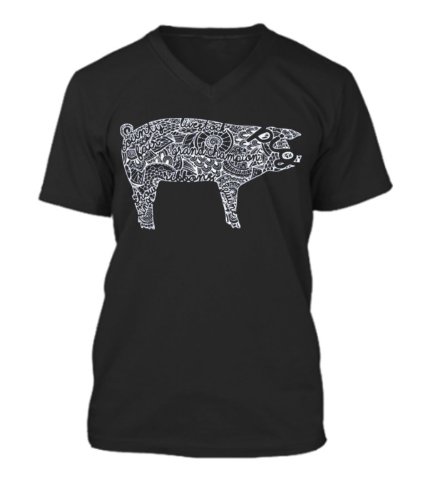 Pig Livestock Show Mandala - Swin V-Neck Unisex T-Shirt Pig Livestock Show Mandala - Swin V-Neck Unisex T-Shirt