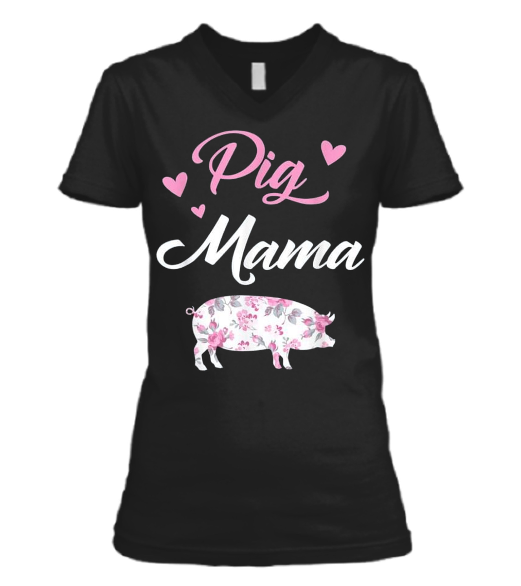 Pig Mama - Pig Mom V-Neck Womens T-Shirt 