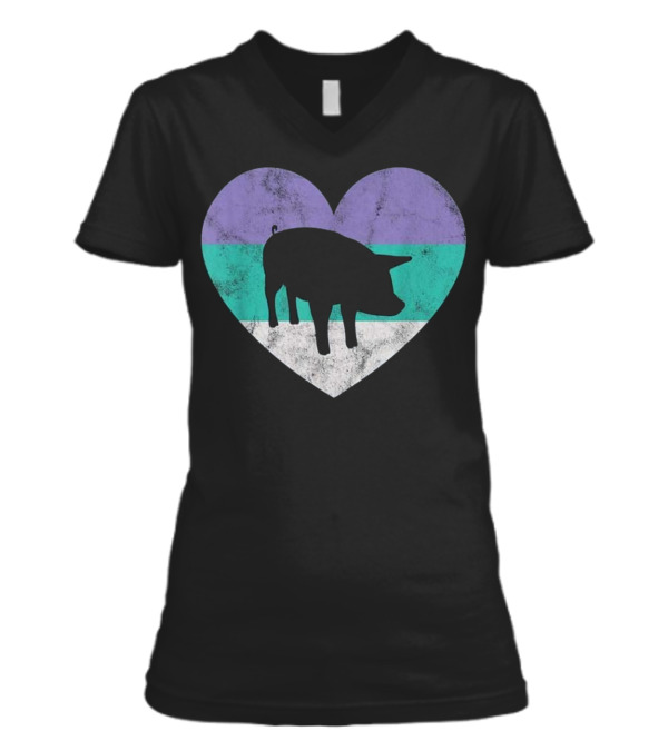 Pig Piglet Gift For Women & Girls V-Neck Womens T-Shirt Pig Piglet Gift For Women & Girls V-Neck Womens T-Shirt