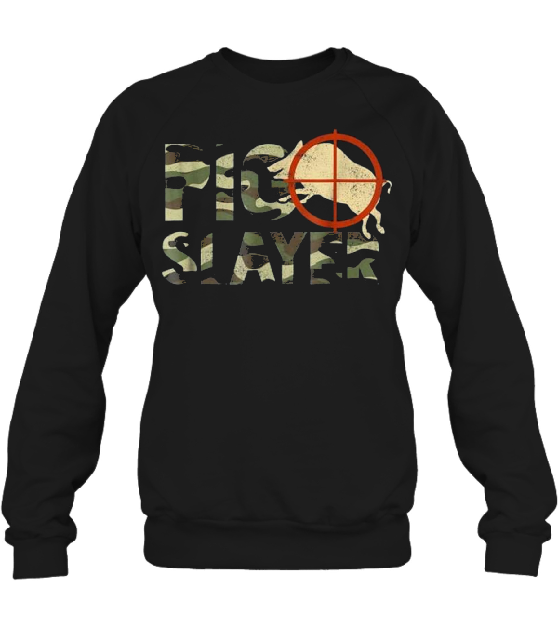 Pig Slayer Camo Funny Hog Hunting Crewneck Sweatshirt