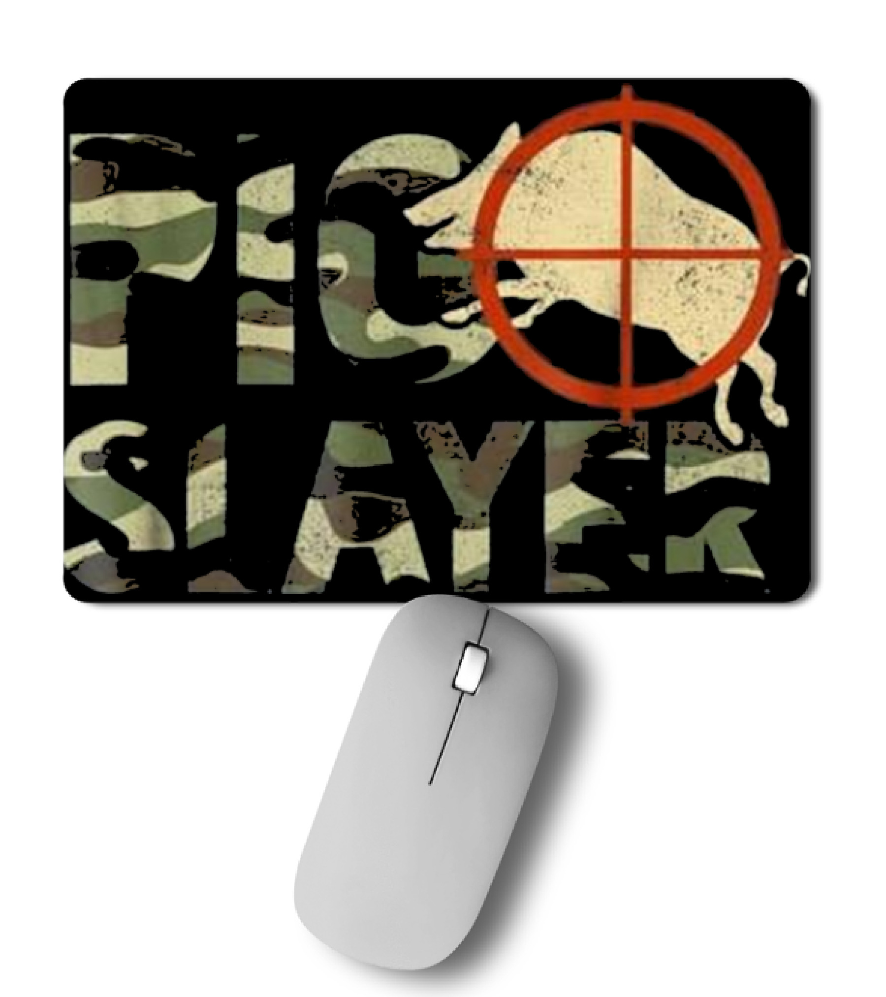 Pig Slayer Camo Funny Hog Hunting Mousepad