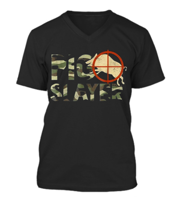 Pig Slayer Camo Funny Hog...V-Neck Unisex T-Shirt Pig Slayer Camo Funny Hog...V-Neck Unisex T-Shirt