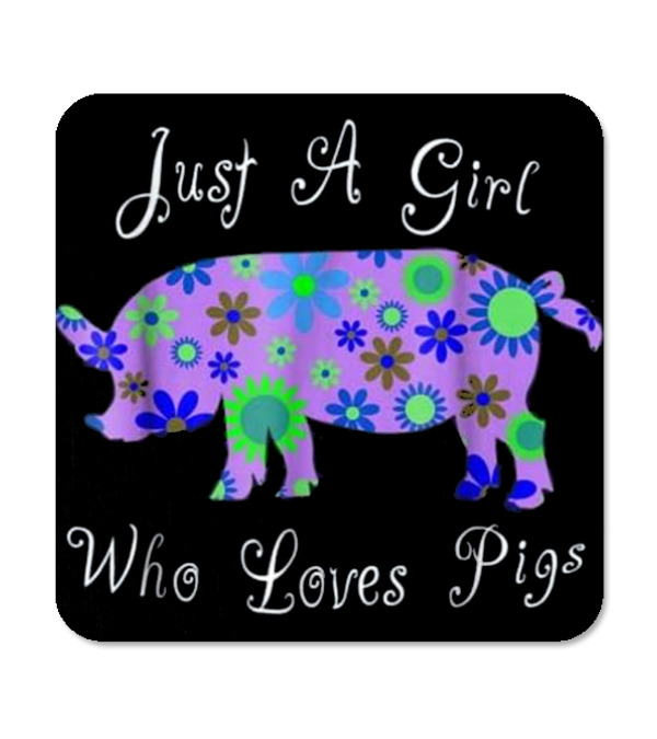 Pig T s For Girls - Cute Floral Pi Coaster Pig T s For Girls - Cute Floral Pi Coaster