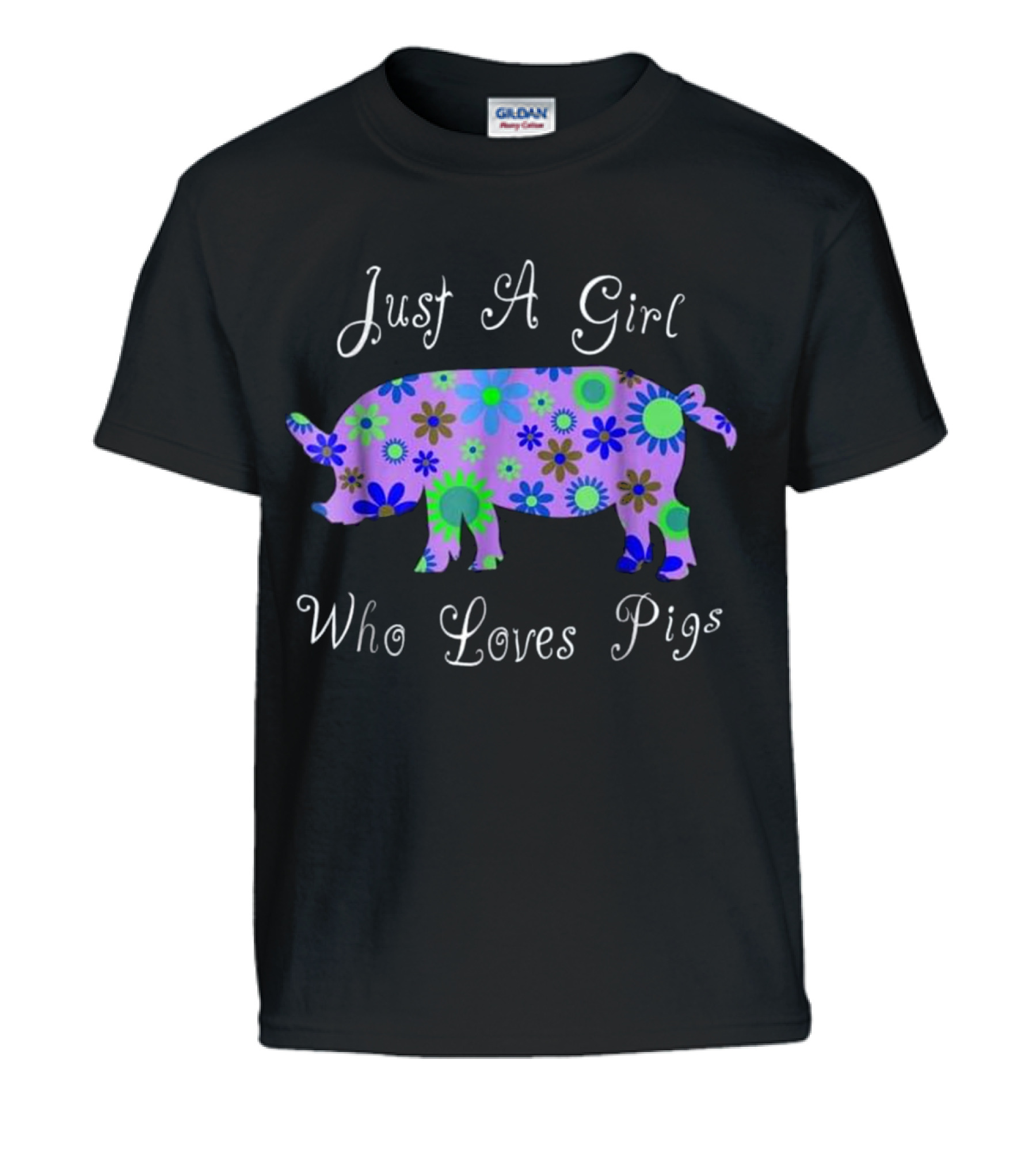 Pig T s For Girls - Cute Floral Pi Kids T-Shirt