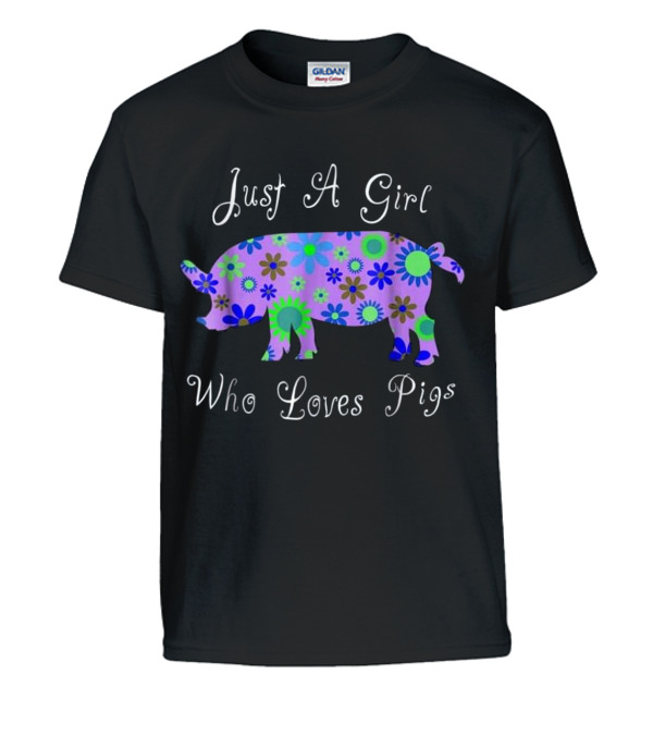 Pig T s For Girls - Cute Floral Pi Kids T-Shirt Pig T s For Girls - Cute Floral Pi Kids T-Shirt