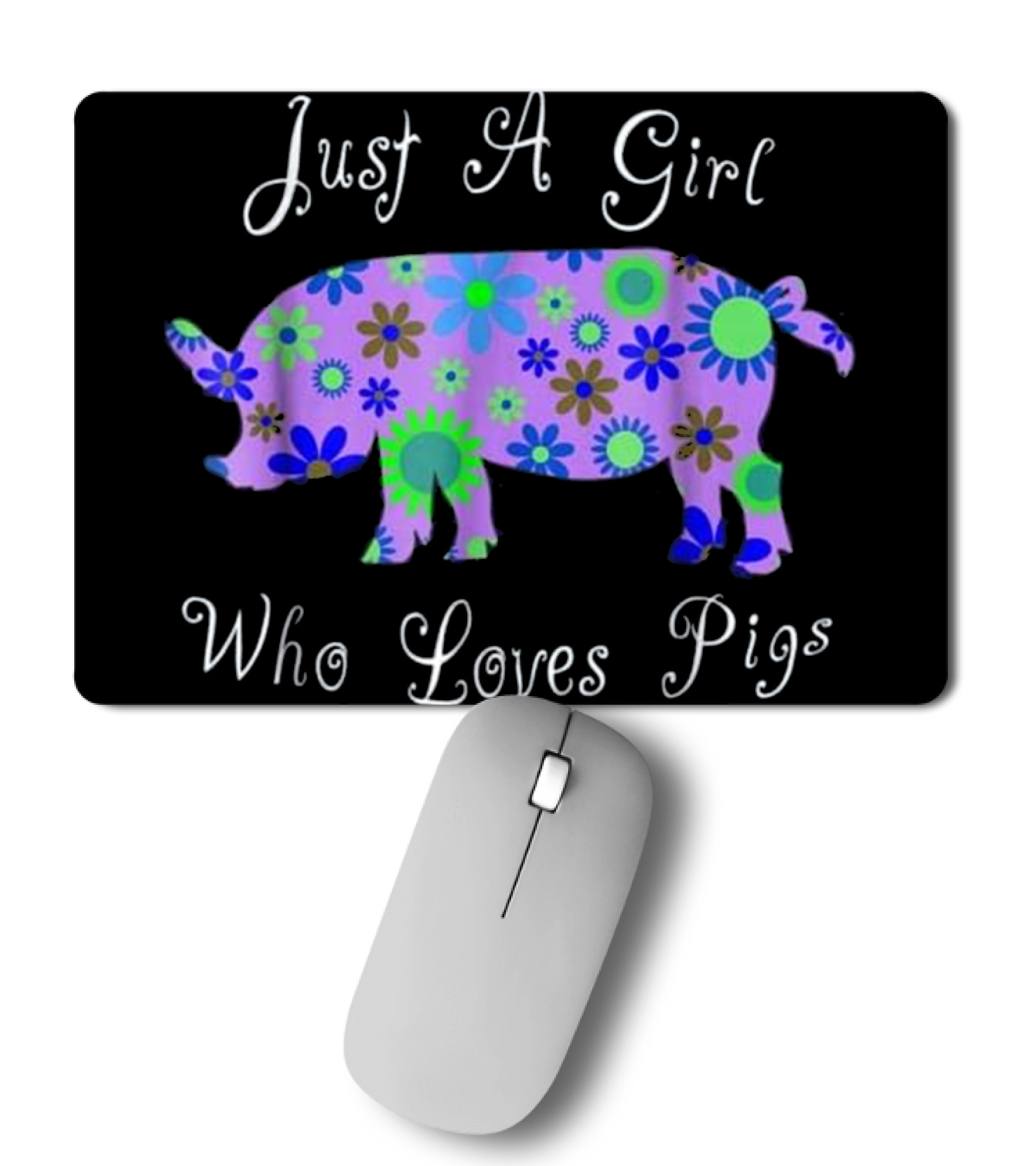 Pig T s For Girls - Cute Floral Pi Mousepad