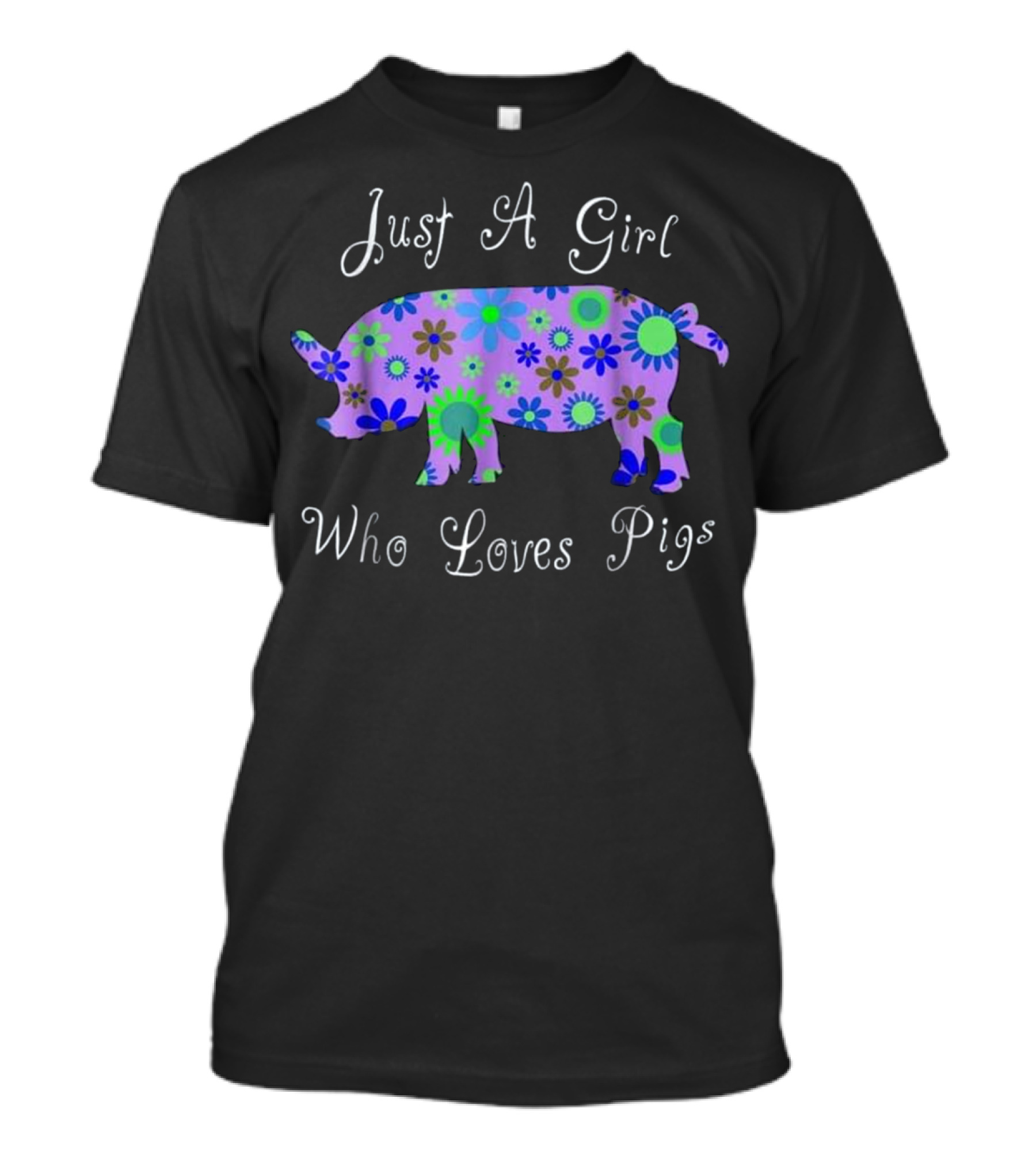 Pig T s For Girls - Cute Floral Pi T-Shirt