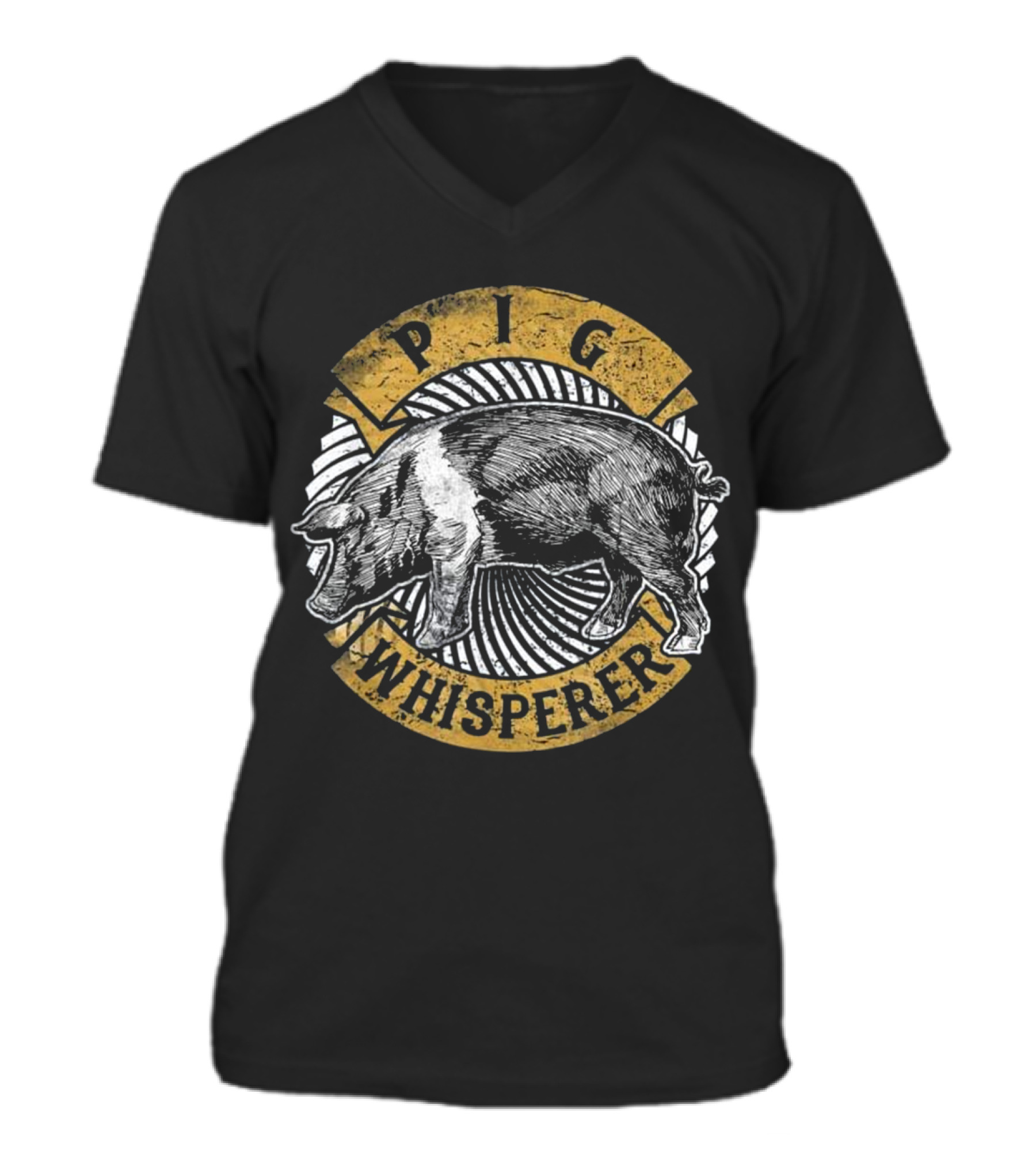 Pig Whisperer Love Pigs Farme V-Neck Unisex T-Shirt