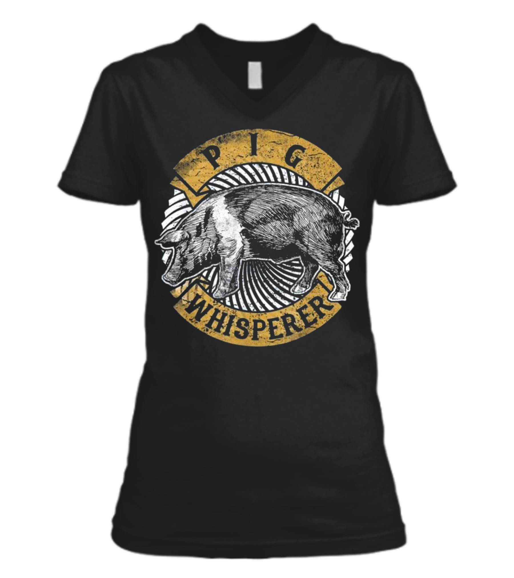 Pig Whisperer Love Pigs Farme V-Neck Womens T-Shirt Pig Whisperer Love Pigs Farme V-Neck Womens T-Shirt