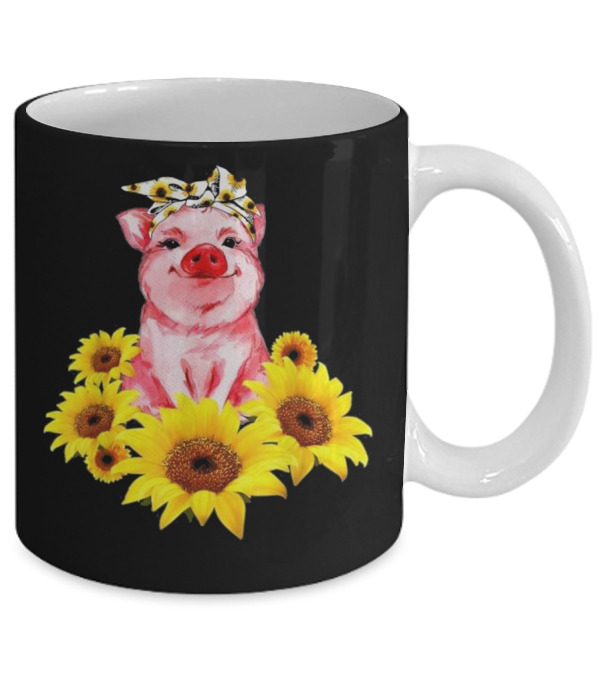 Pig With Sunflower Turban...Mug Pig With Sunflower Turban...Mug