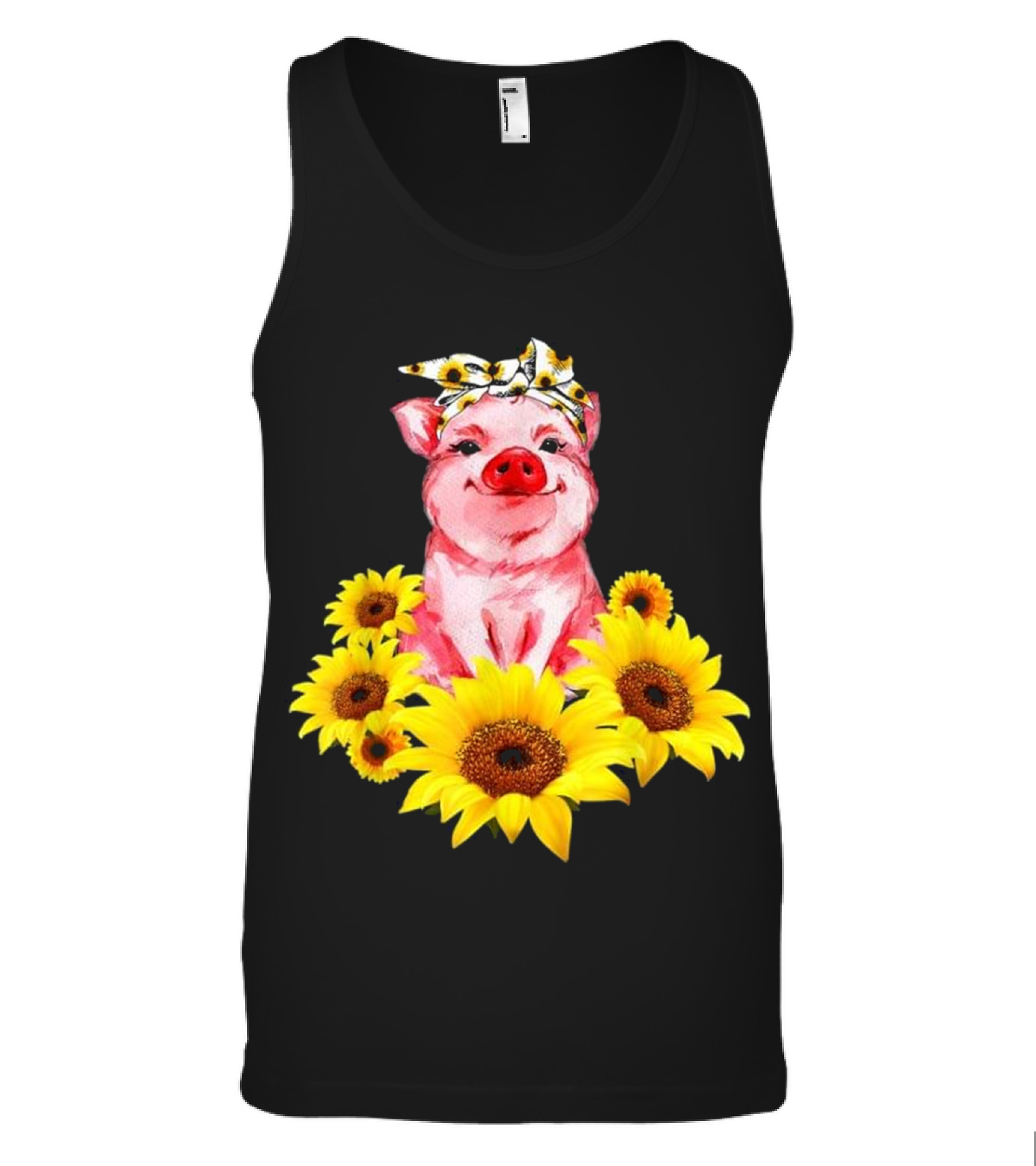 Pig With Sunflower Turban Lovely Gift Tank Top