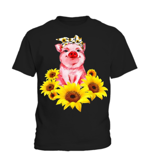 Pig With Sunflower Turban...Toddler T-Shirt Pig With Sunflower Turban...Toddler T-Shirt