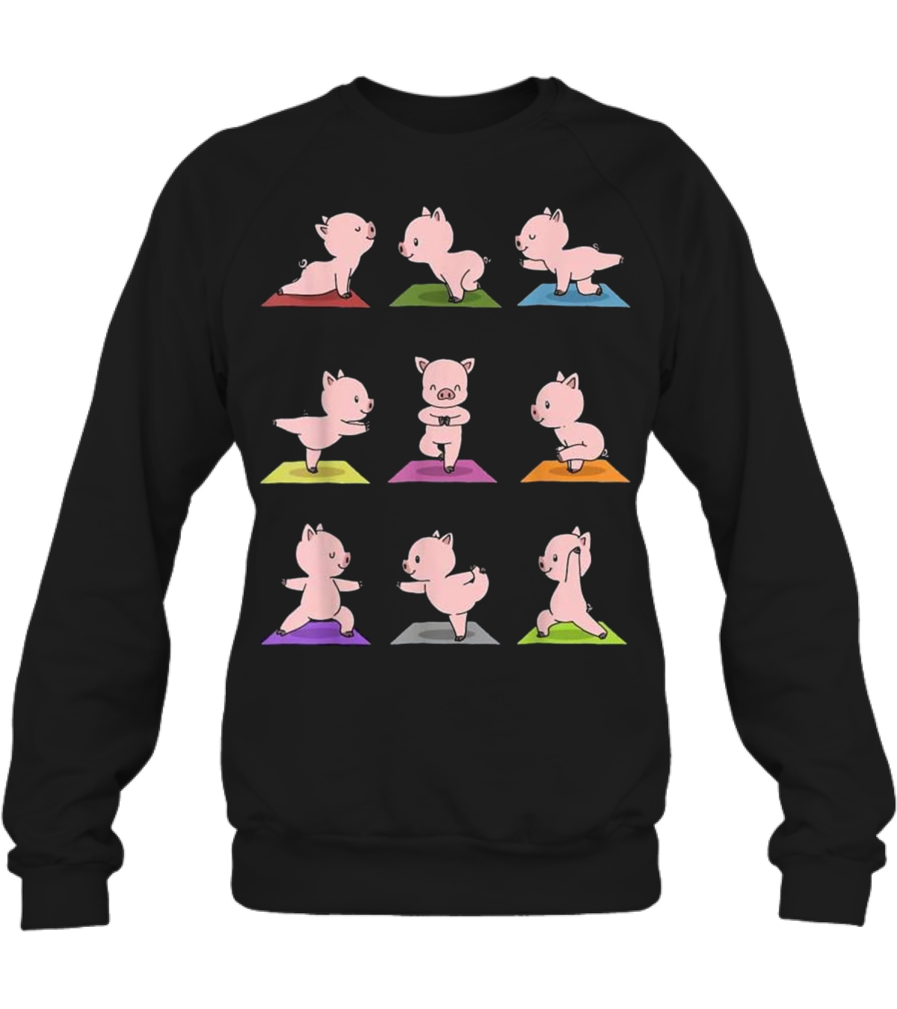 Pig Yoga Funny Piglets In...Crewneck Sweatshirt 