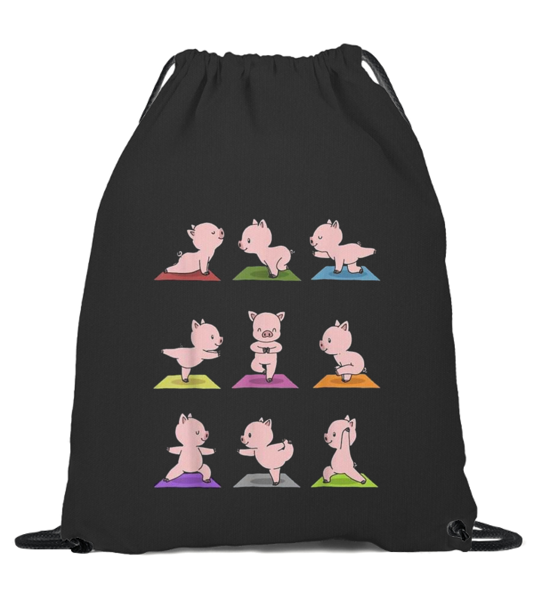 Pig Yoga Funny Piglets In...Drawstring Bag 
