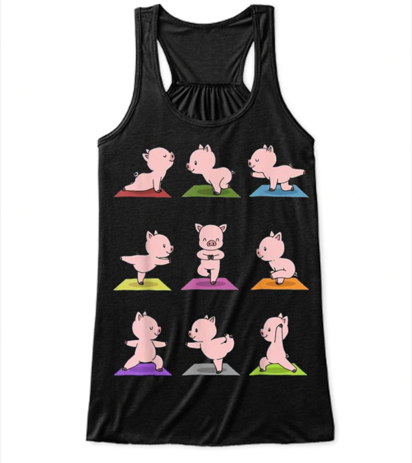 Pig Yoga Funny Piglets In Yoga Poses Flowy Tank Top Pig Yoga Funny Piglets In Yoga Poses Flowy Tank Top