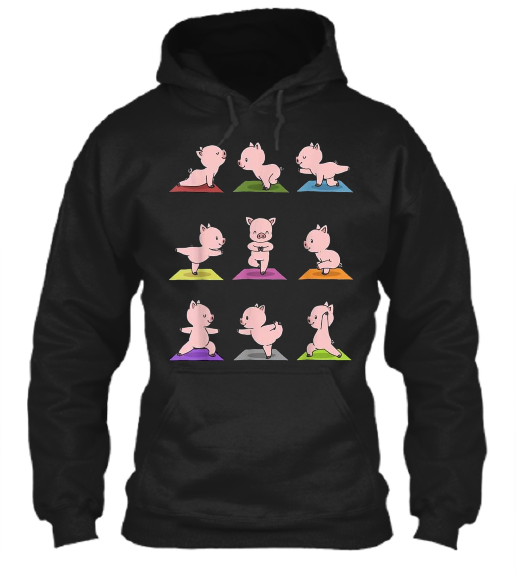 Pig Yoga Funny Piglets In Yoga Poses Hoodie