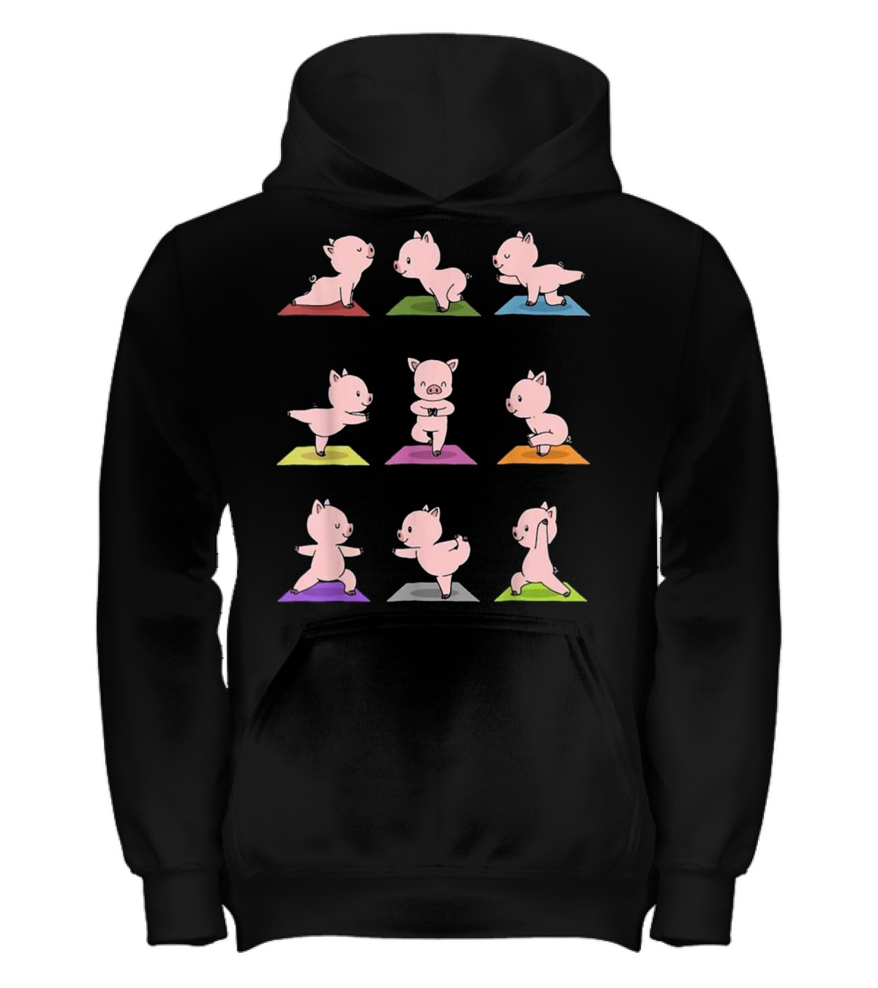 Pig Yoga Funny Piglets In Yoga Poses Kids Hoodie Pig Yoga Funny Piglets In Yoga Poses Kids Hoodie