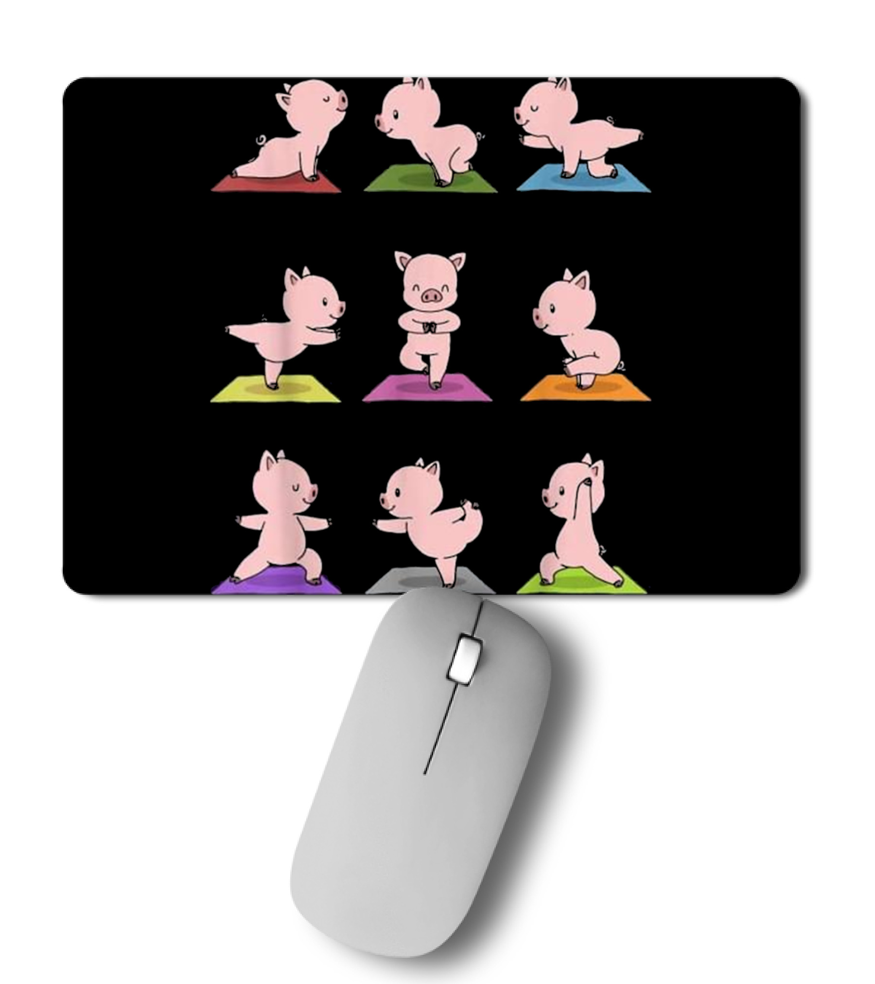 Pig Yoga Funny Piglets In Yoga Poses Mousepad