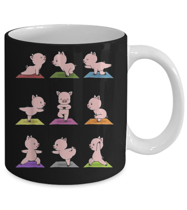 Pig Yoga Funny Piglets In Yoga Poses Mug Pig Yoga Funny Piglets In Yoga Poses Mug