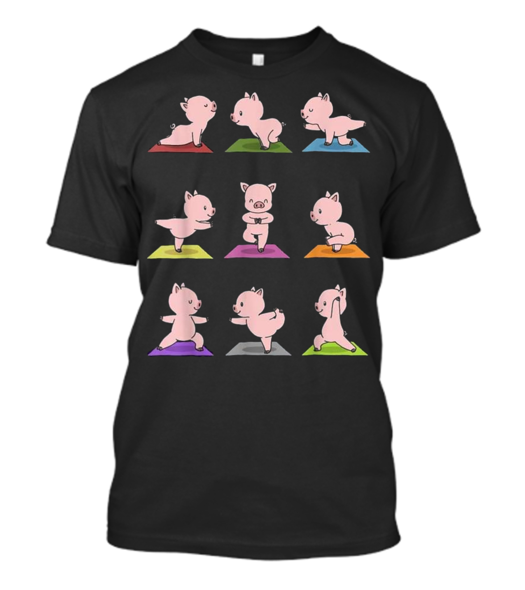 Pig Yoga Funny Piglets In Yoga Poses T-Shirt