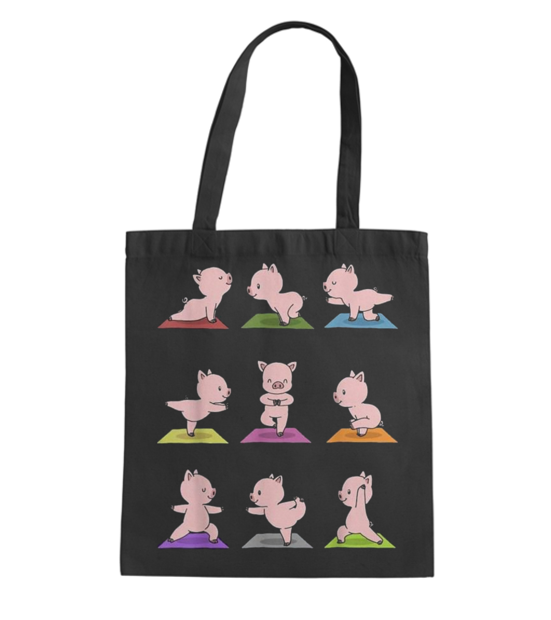 Pig Yoga Funny Piglets In Yoga Poses Tote Bag