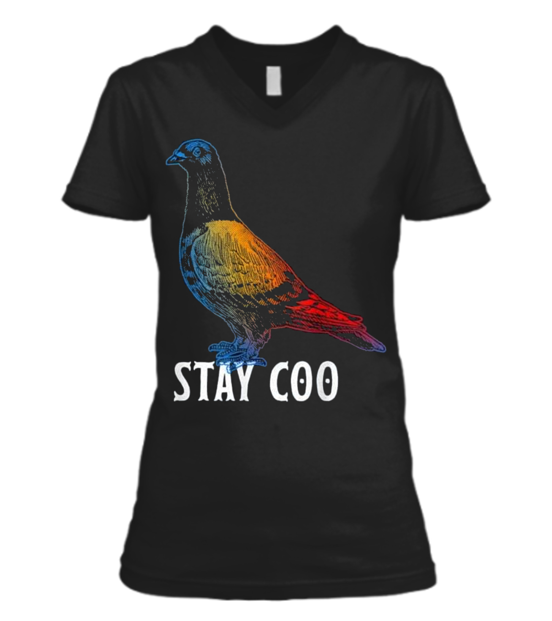 Pigeon Stay Coo Funny T L...V-Neck Womens T-Shirt 