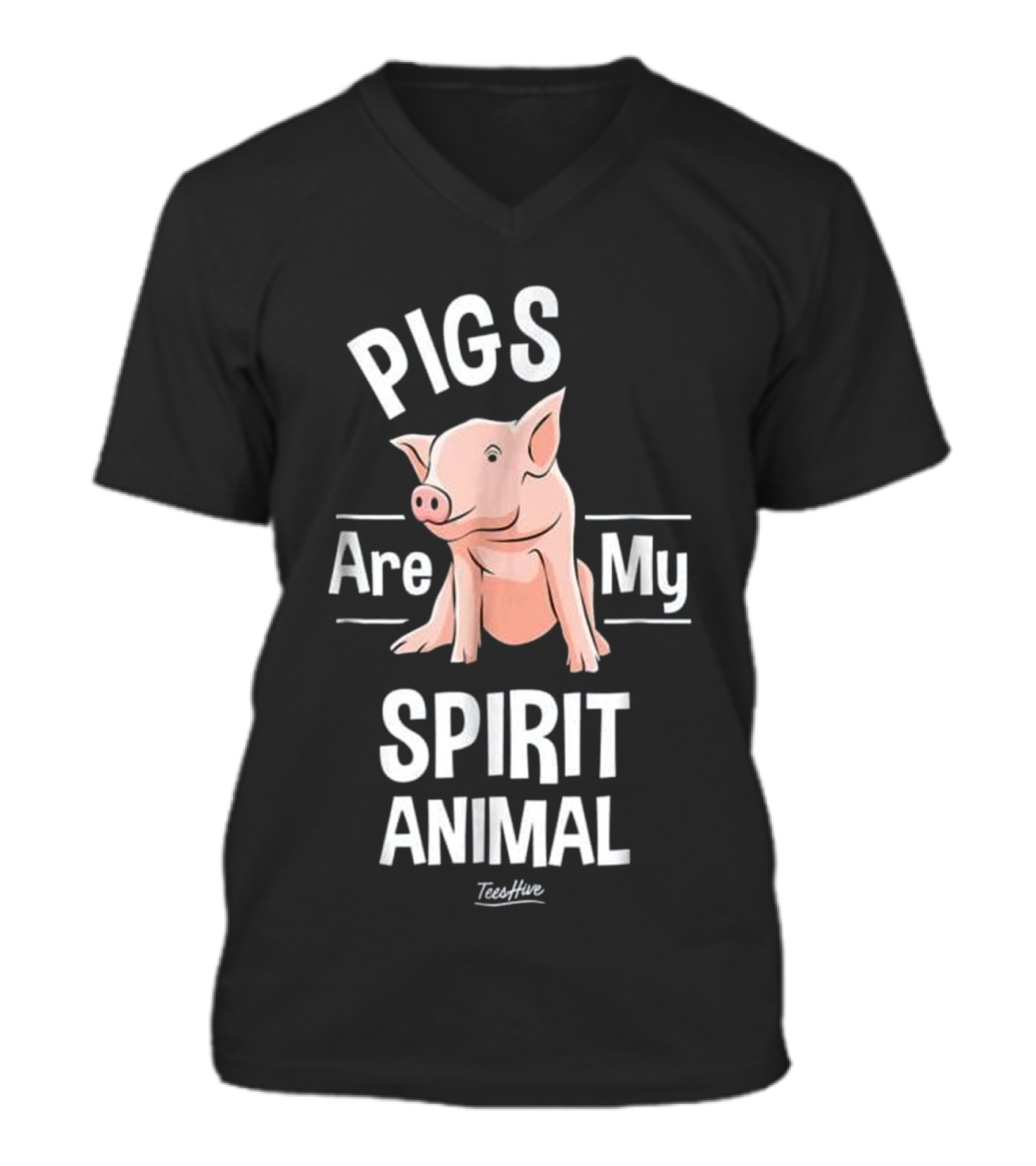 Pigs Are My Spirit Animal Pig Farmer Funny V-Neck Unisex T-Shirt