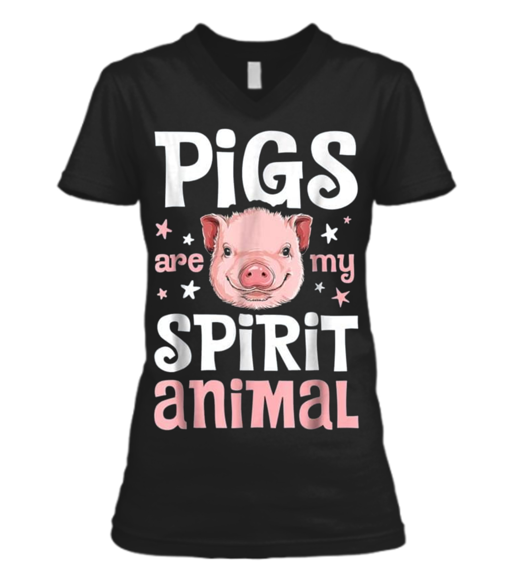 Pigs Are My Spirit Animal...V-Neck Womens T-Shirt 