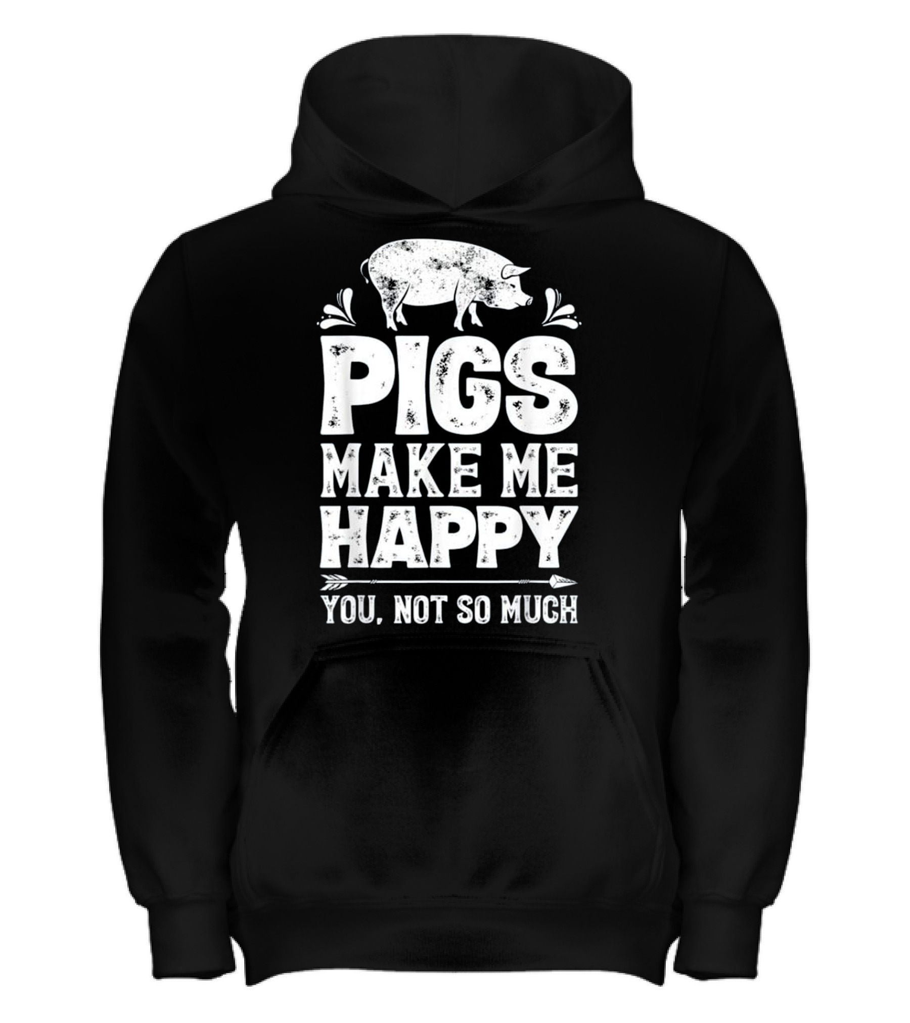 Pigs Make Me Happy T Funny Pig Farm Kids Hoodie