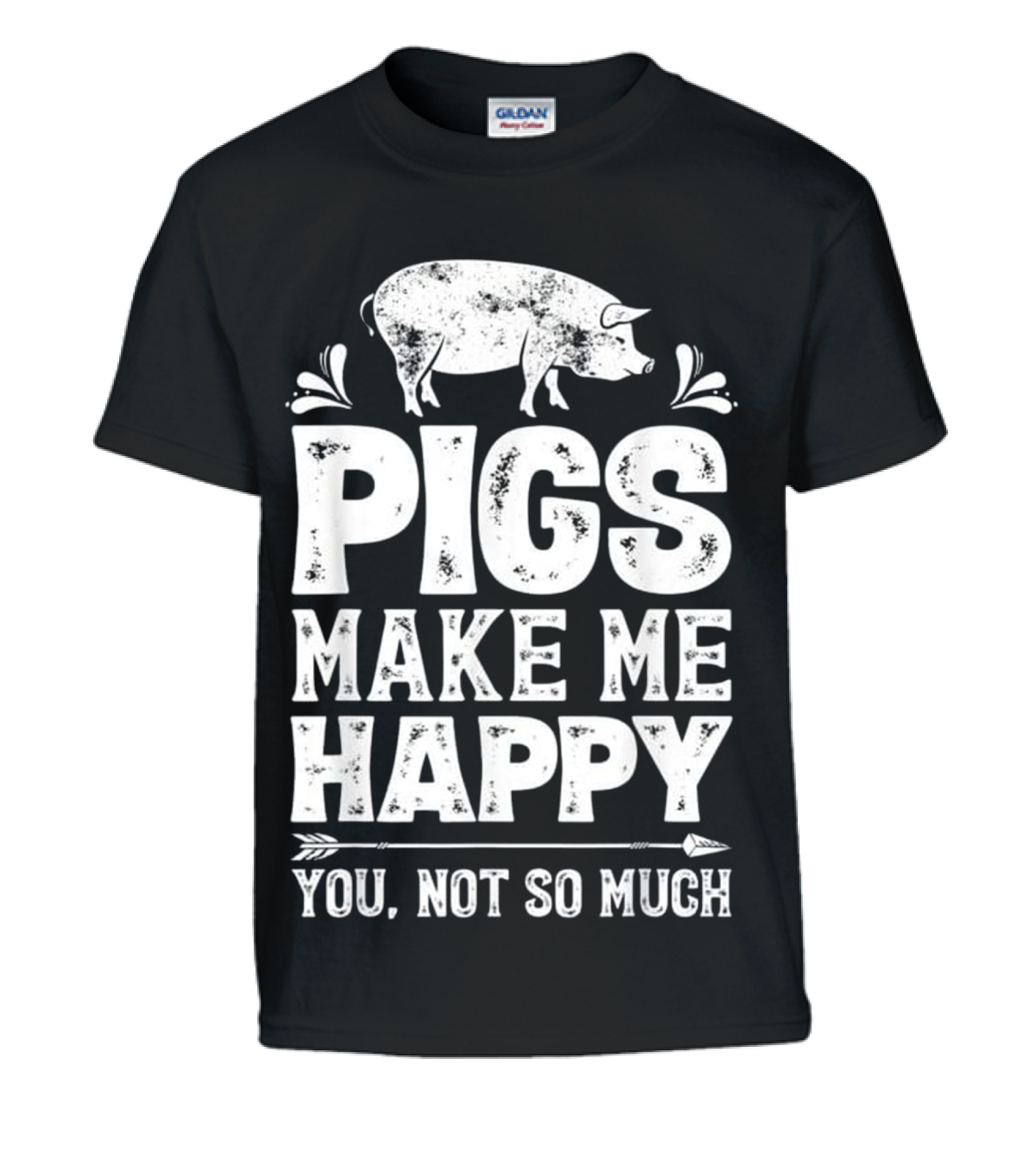Pigs Make Me Happy T Funny Pig Farm Kids T-Shirt