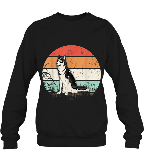 Vintage Retro Siberian Hu...Crewneck Sweatshirt Vintage Retro Siberian Hu...Crewneck Sweatshirt