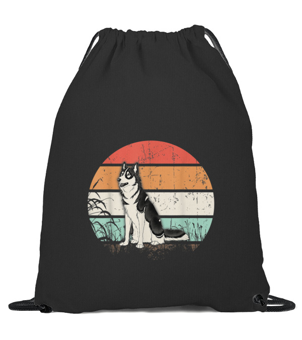 Vintage Retro Siberian Husky Sunset Do Drawstring Bag Vintage Retro Siberian Husky Sunset Do Drawstring Bag