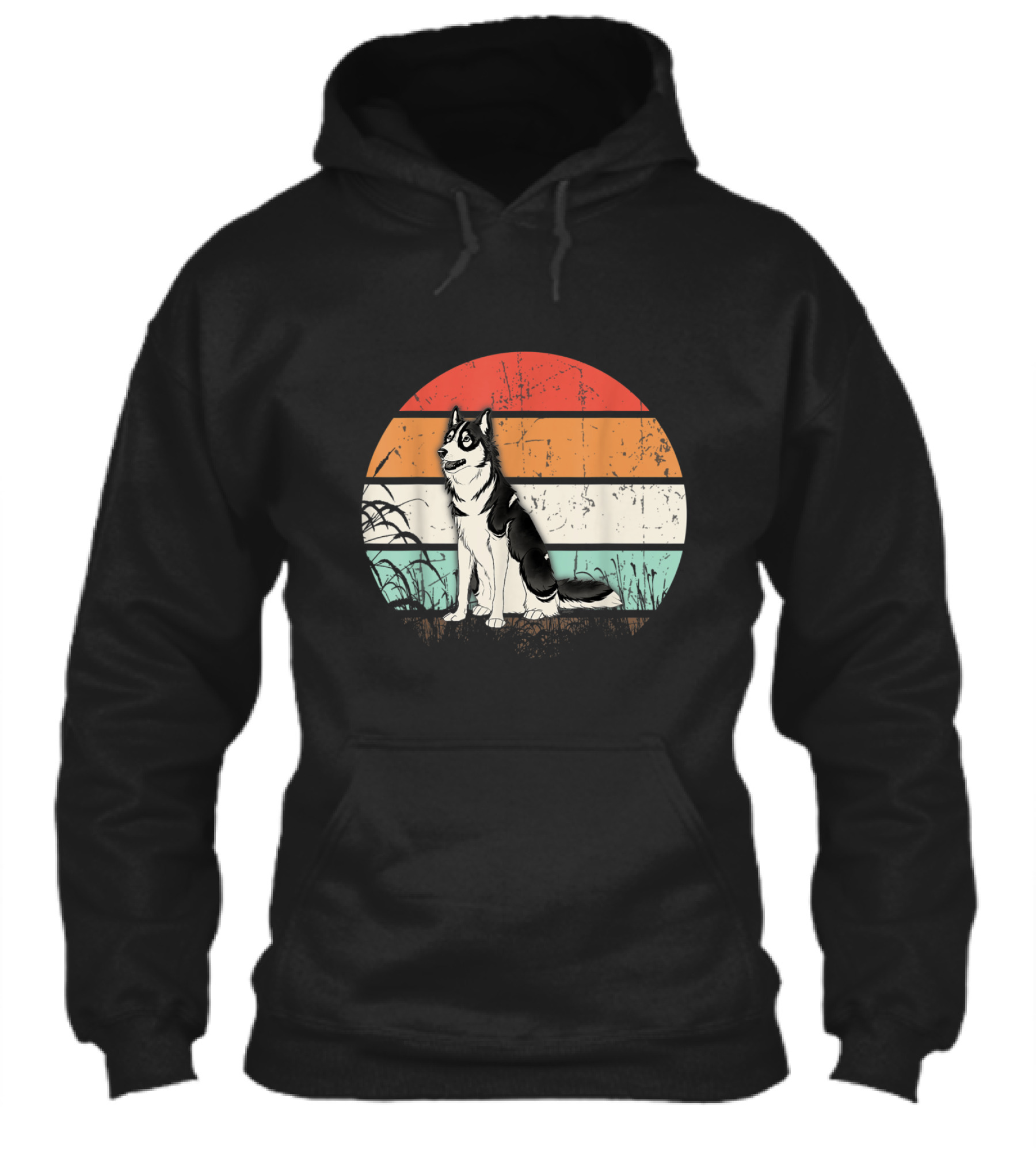 Vintage Retro Siberian Husky Sunset Do Hoodie