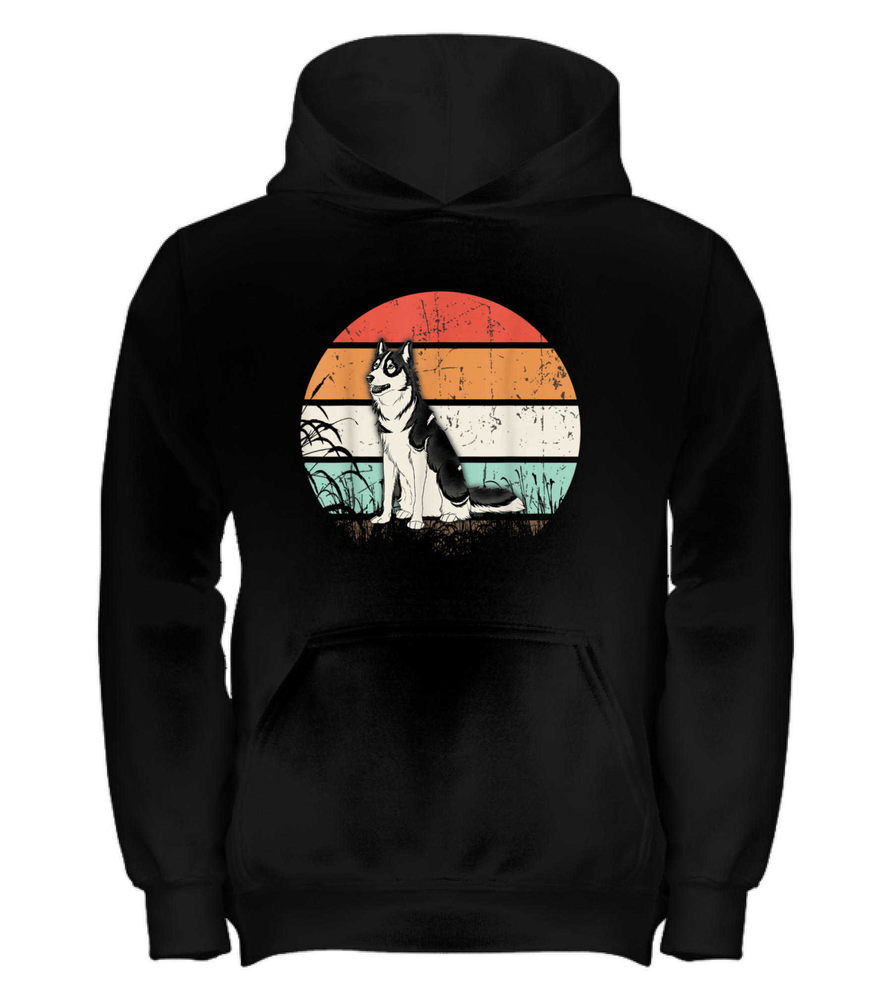 Vintage Retro Siberian Husky Sunset Do Kids Hoodie Vintage Retro Siberian Husky Sunset Do Kids Hoodie