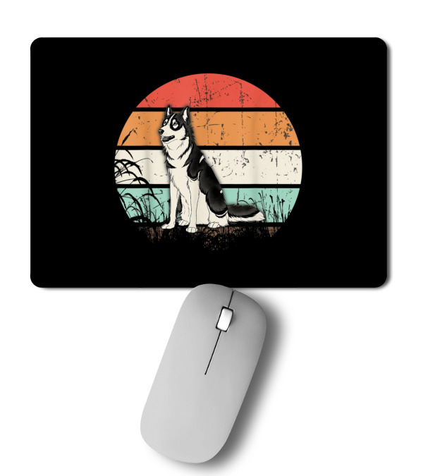 Vintage Retro Siberian Husky Sunset Do Mousepad Vintage Retro Siberian Husky Sunset Do Mousepad