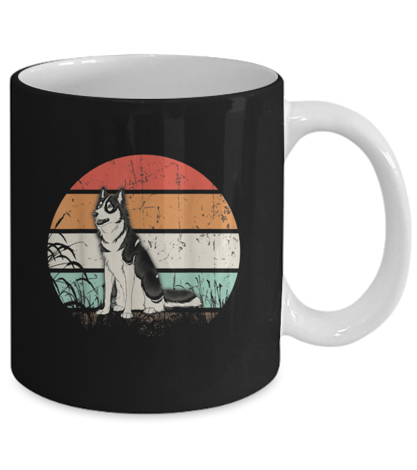 Vintage Retro Siberian Husky Sunset Do Mug Vintage Retro Siberian Husky Sunset Do Mug