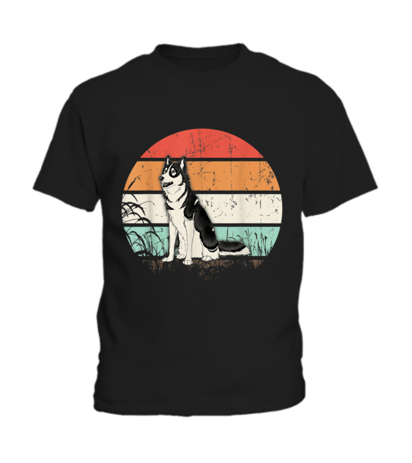 Vintage Retro Siberian Husky Sunset Do Toddler T-Shirt Vintage Retro Siberian Husky Sunset Do Toddler T-Shirt