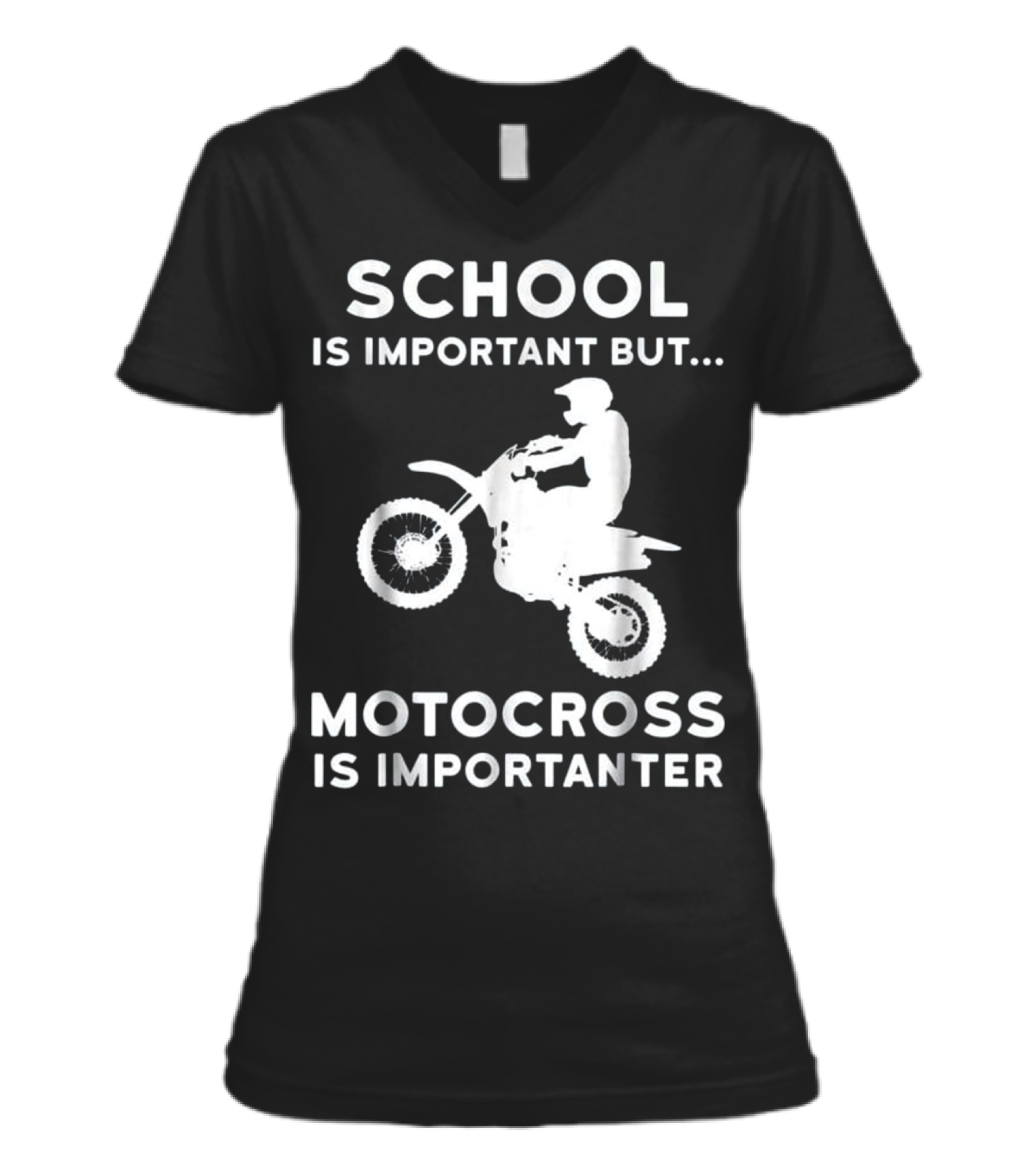 Funny Graduation Gift for Dirtbike Mo V-Neck Womens T-Shirt