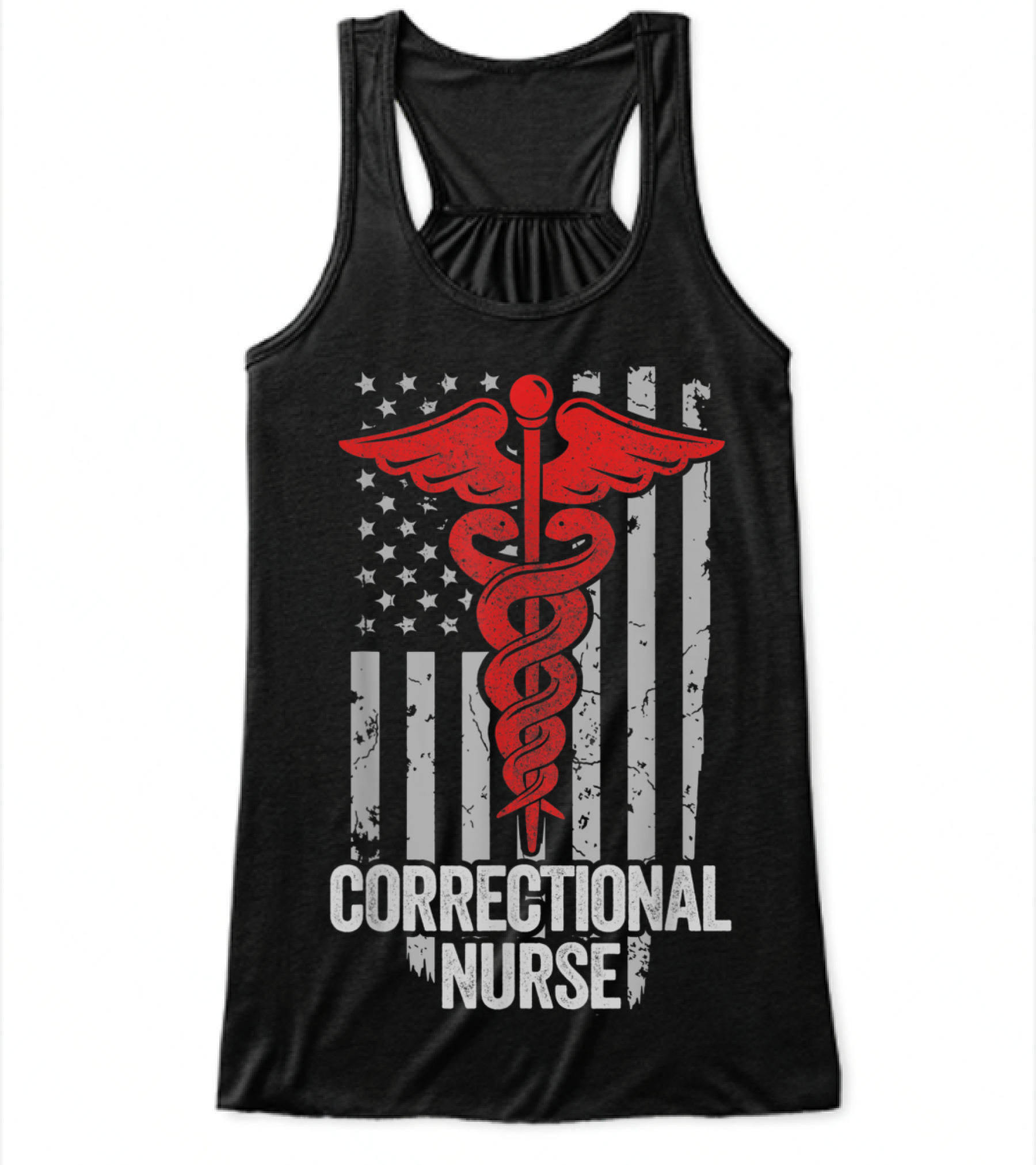 Correctional Nurse Apparel, American Flowy Tank Top