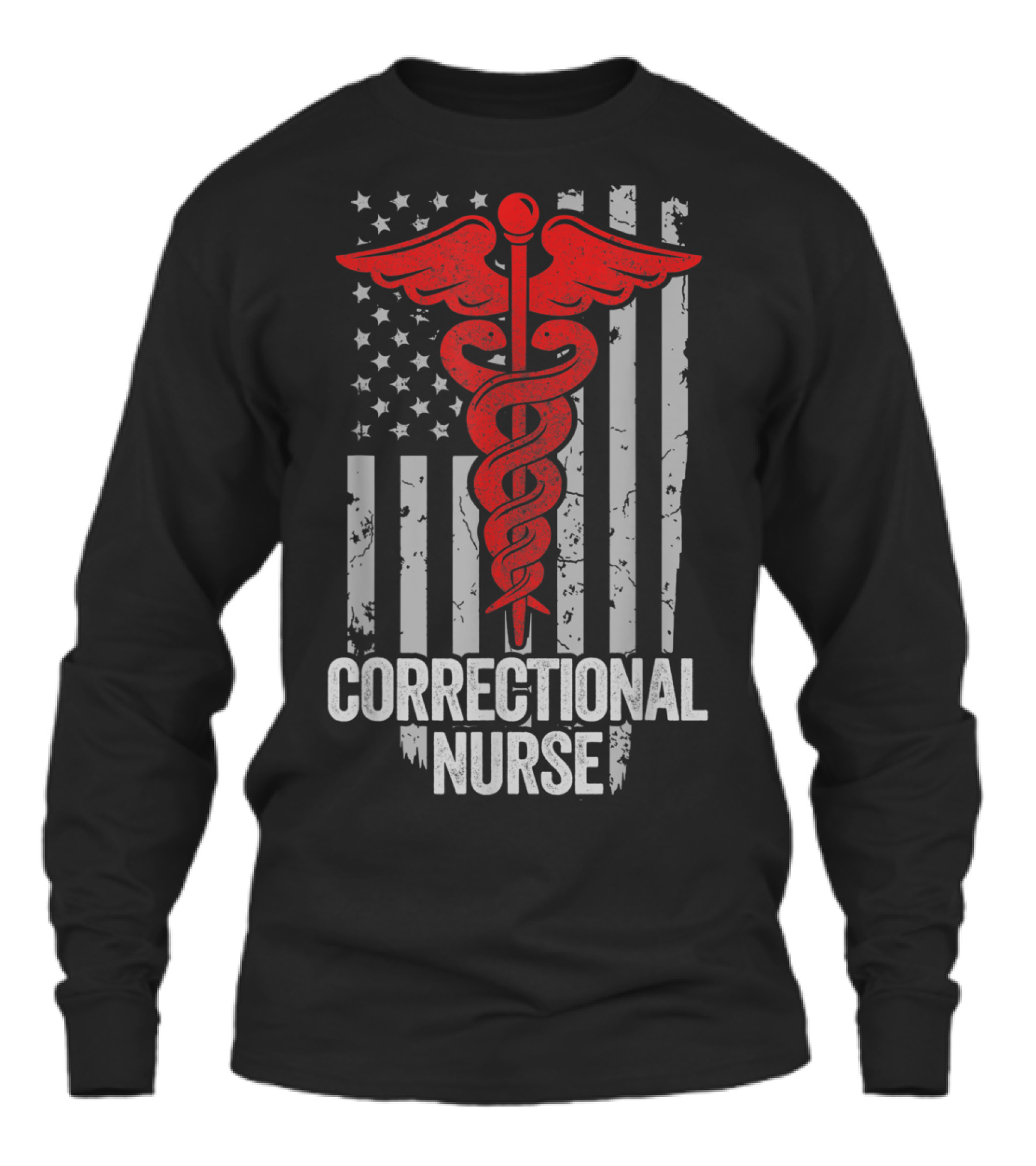 Correctional Nurse Apparel, American Unisex Long Sleeve Correctional Nurse Apparel, American Unisex Long Sleeve