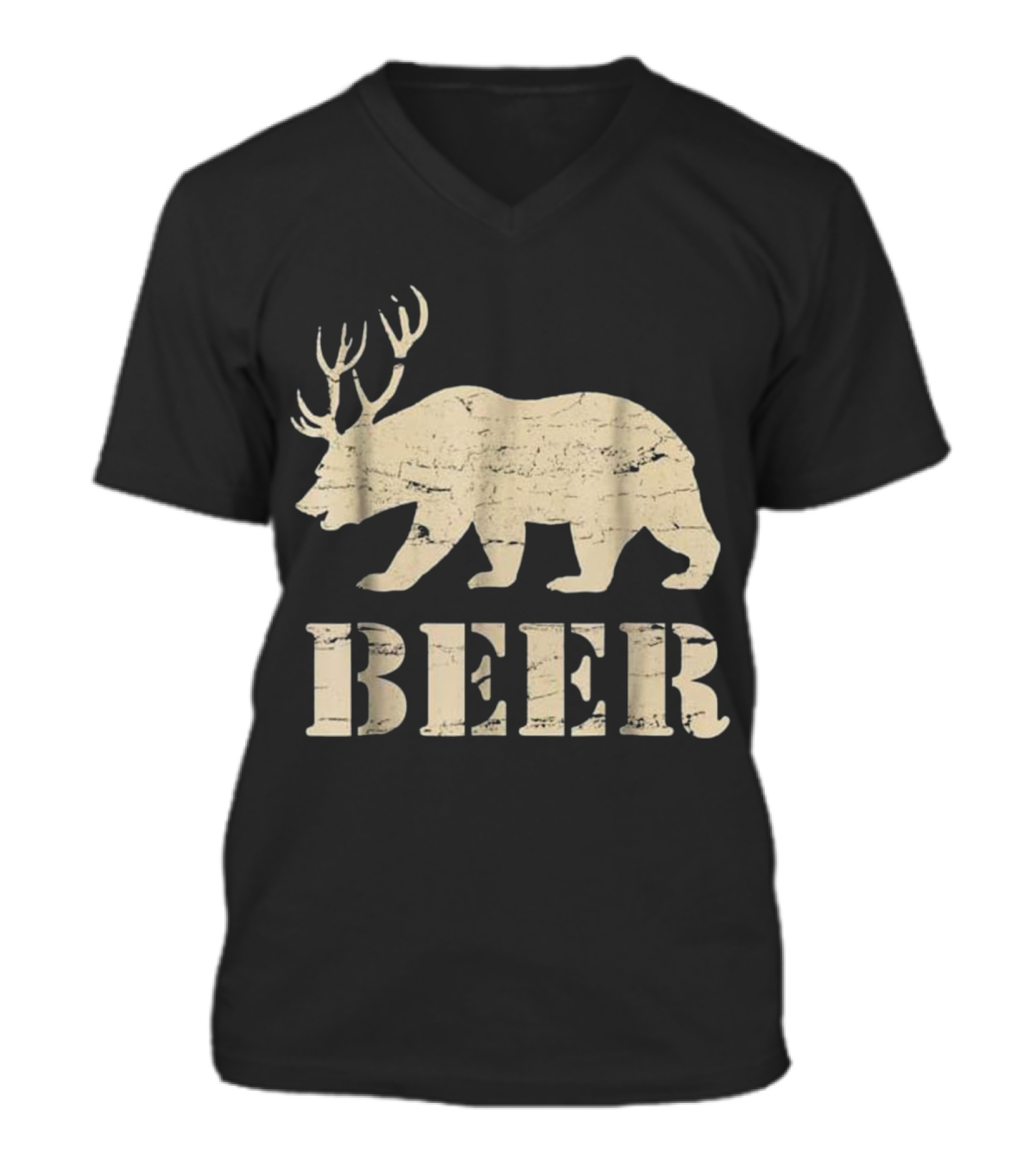 Beer, Bear, Deer, IPA, Pub Beer V-Neck Unisex T-Shirt
