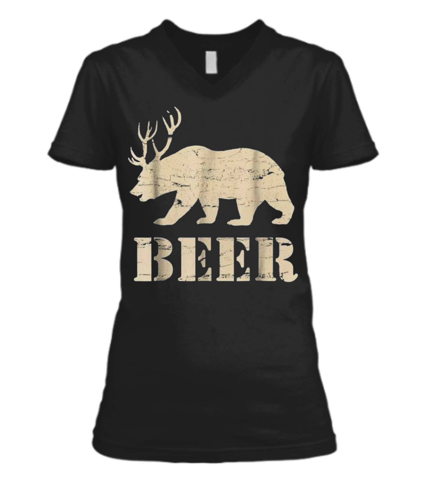 Beer, Bear, Deer, IPA, Pub Beer V-Neck Womens T-Shirt