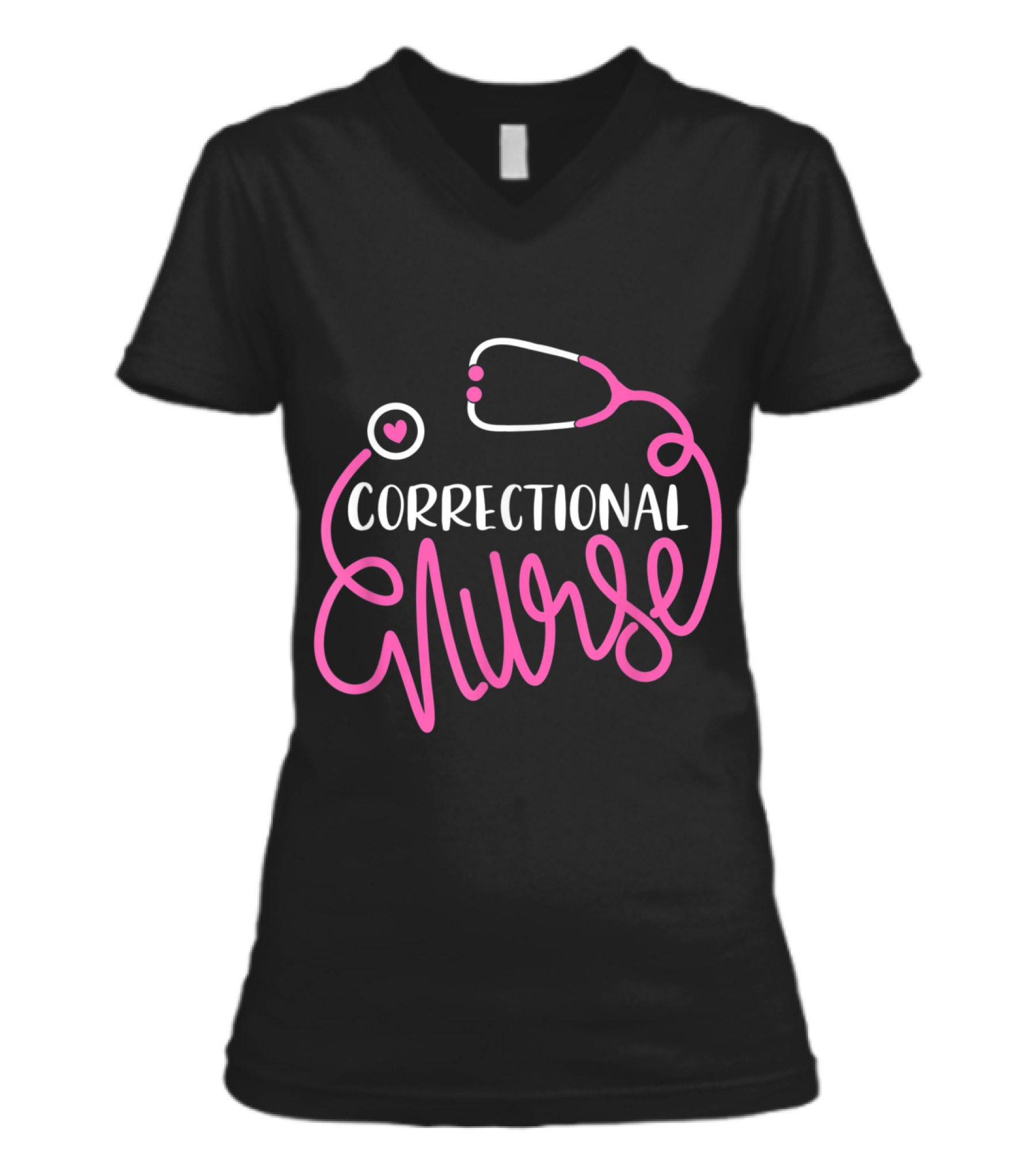 Correctional Nurse Funny Forensic Nur V-Neck Womens T-Shirt