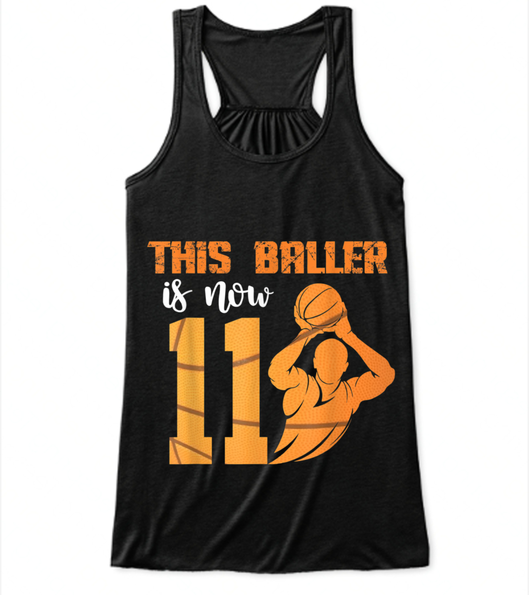 11th Birthday Basketball This Baller Flowy Tank Top