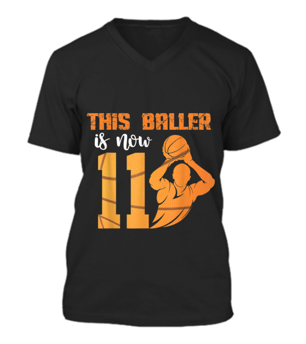 11th Birthday Basketball This Baller V-Neck Unisex T-Shirt 11th Birthday Basketball This Baller V-Neck Unisex T-Shirt