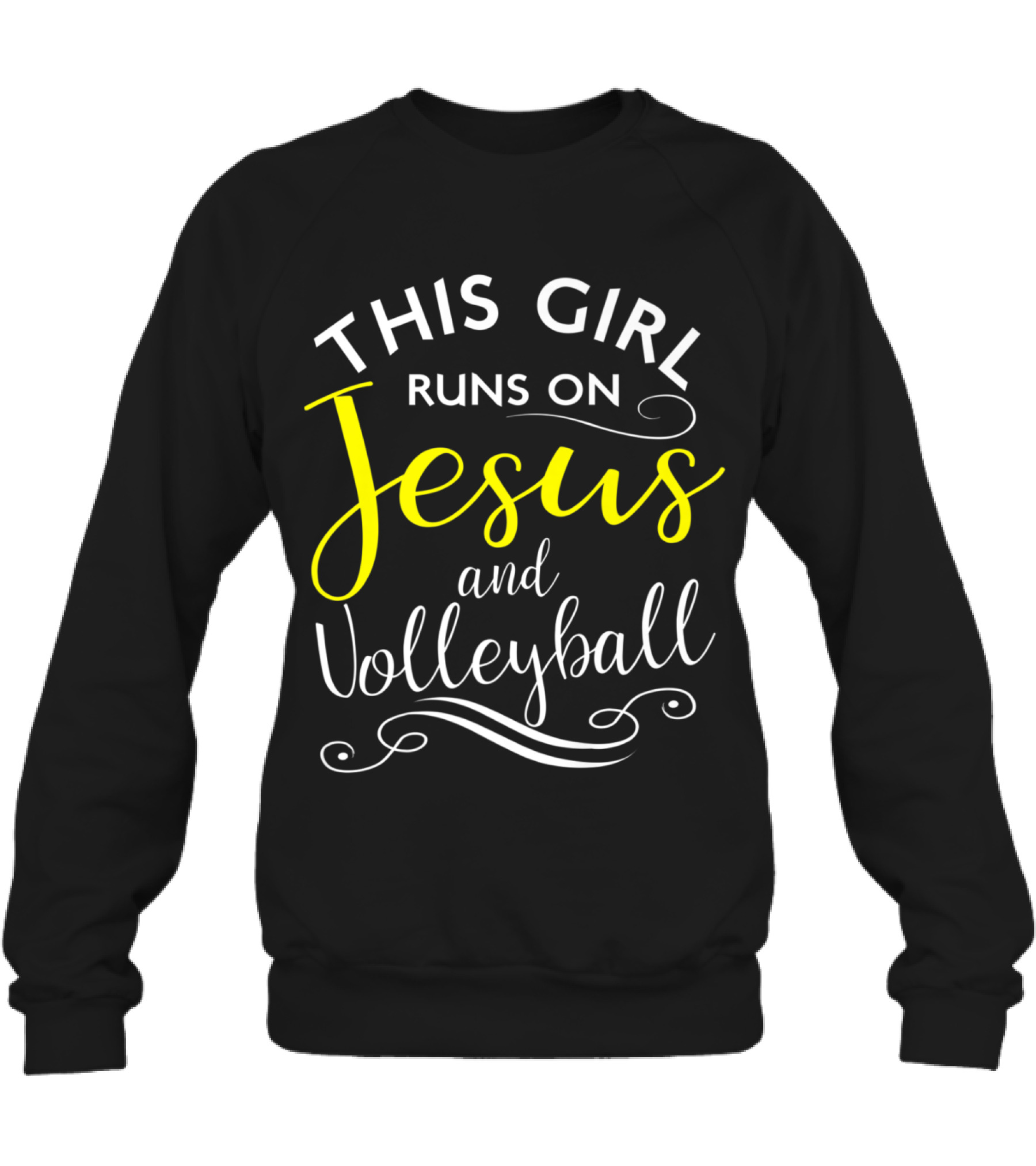 This Girl Runs On Jesus And Volley_1 Crewneck Sweatshirt